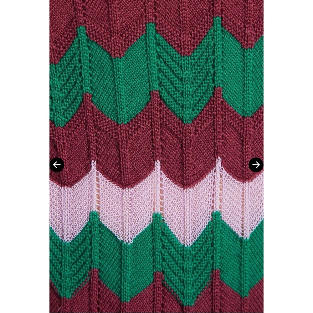 NWT M MISSONI Wide Leg Knit Jumpsuit Long Overalls Zig Zag Pattern V-Neck XS - Picture 4 of 16